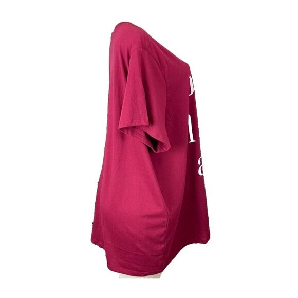 Britney Spears +4 Red Crew OOOPS I Did It Again Text Print Short Sleeve T-Shirt - Picture 3 of 6